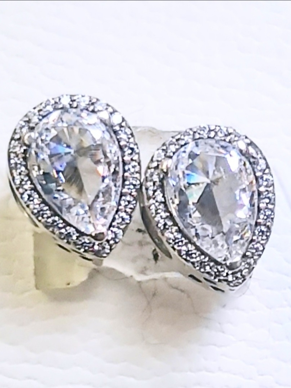 AUTHENTIC PANDORA SET OF 2 DROPS CZ EXCELLENT CONDITION FIRM PRICE